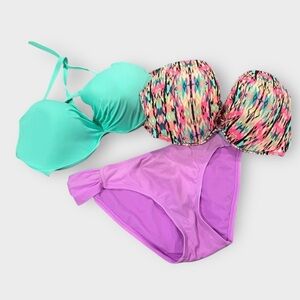 Vibrant Purple Bikini Bottom Size L |  Classic Bikini Cut | Low-Mid Rise Ruched